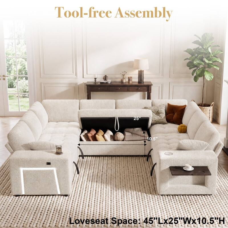 Tool-free Assembly  
25" 10.5"  
Loveseat Space: 45"Lx25"Wx10.5"H