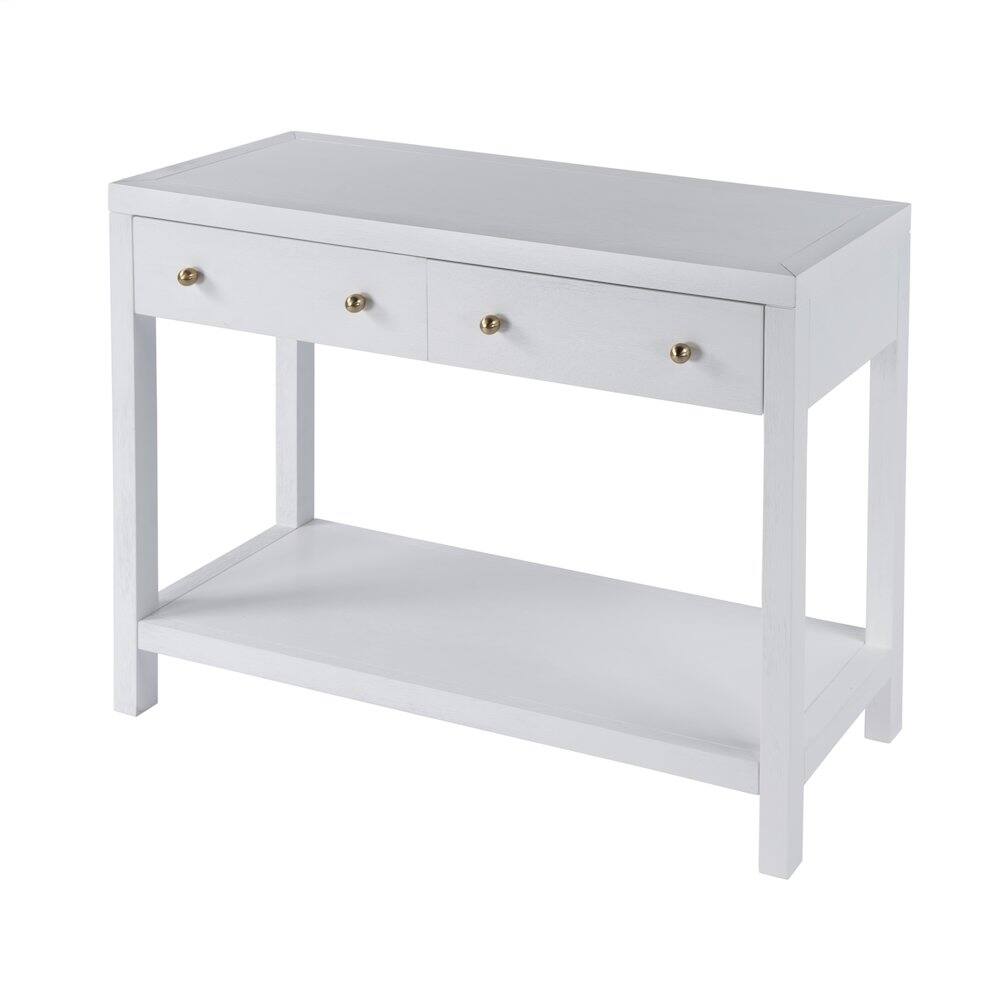 Alt View 3. Butler Specialty - Nora 2 Drawer Console Table - White.