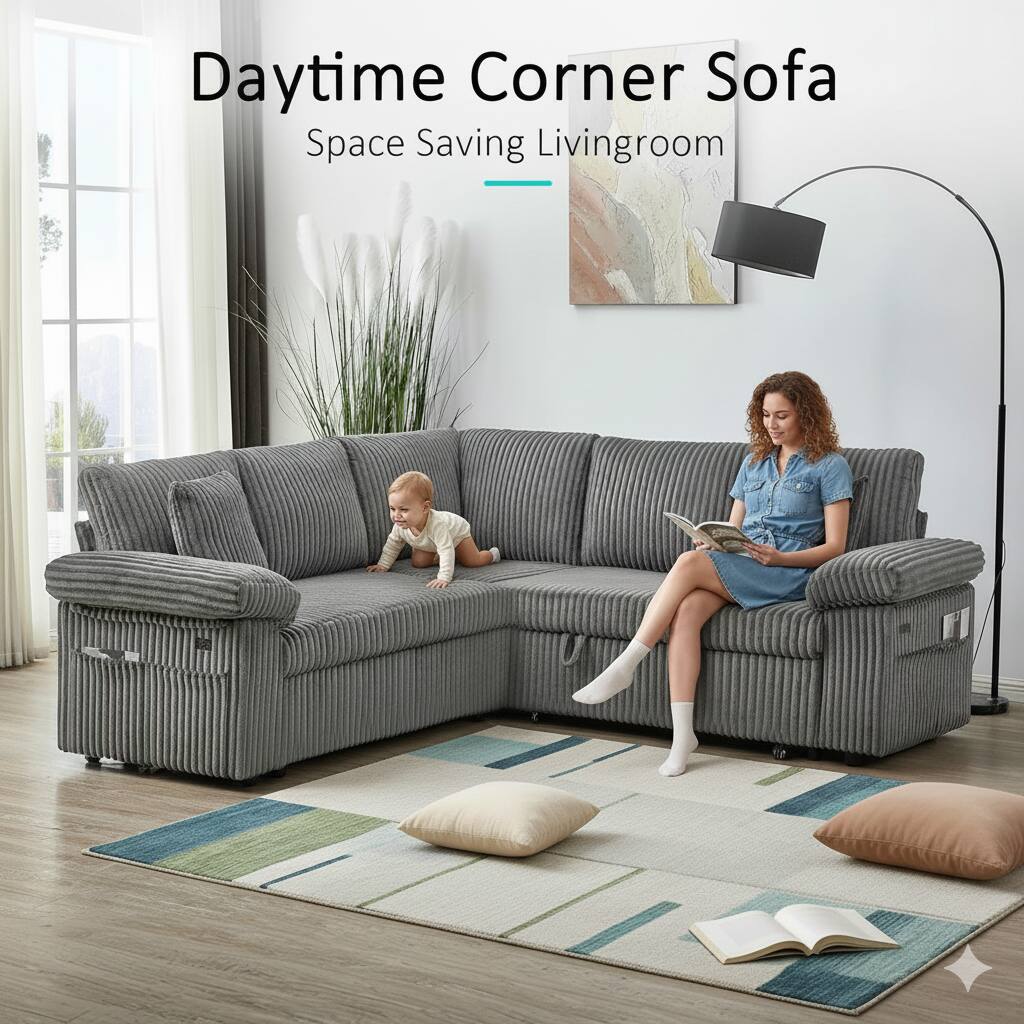 Daytime Corner Sofa  
Space Saving Livingroom