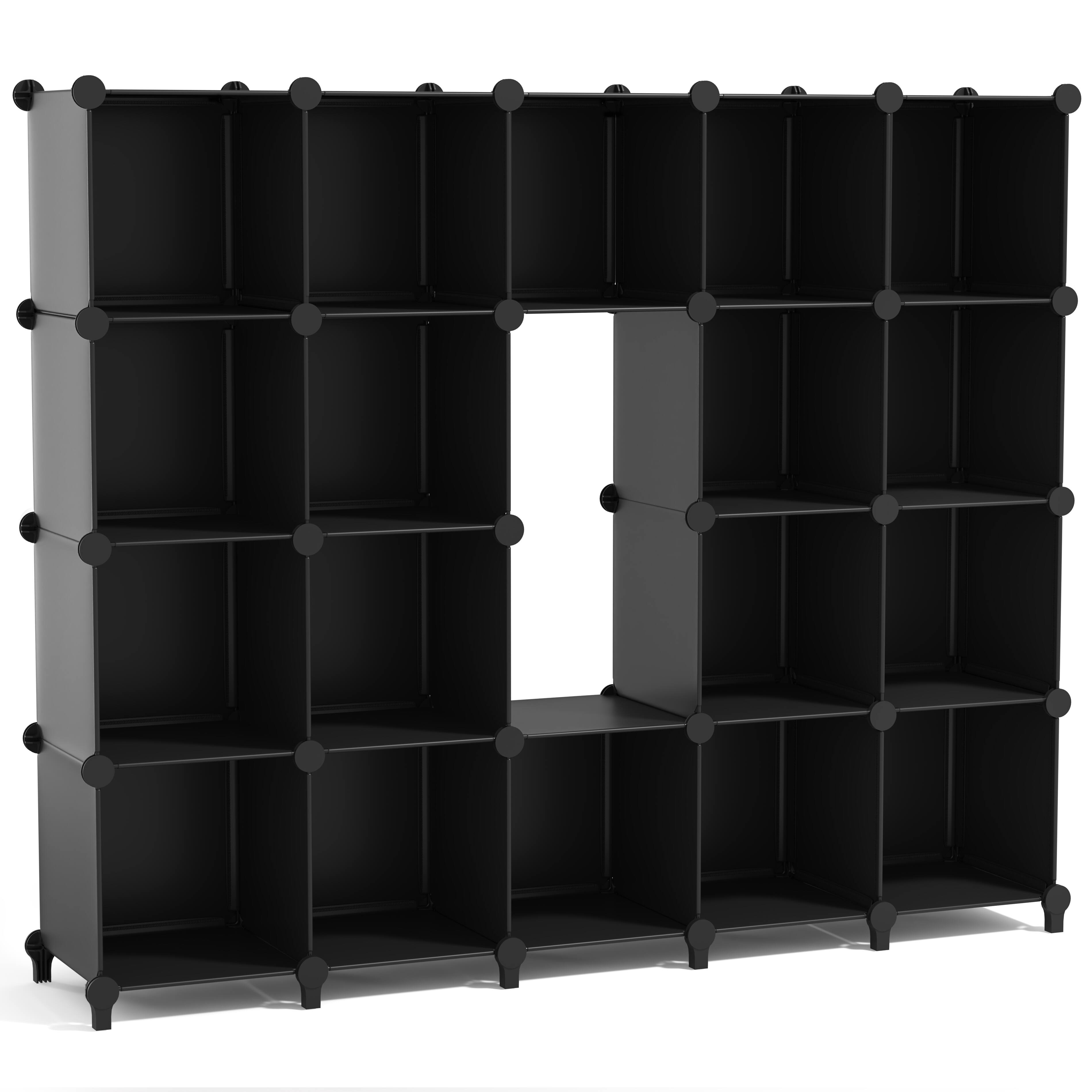 Angle. Sorbus - Sorbus 18 Cube Storage Organizer –Waterproof Cubby Shelf - Closet, Toys, Books, Shoes, Décor –Bedroom, Living Room, Kids - Black.