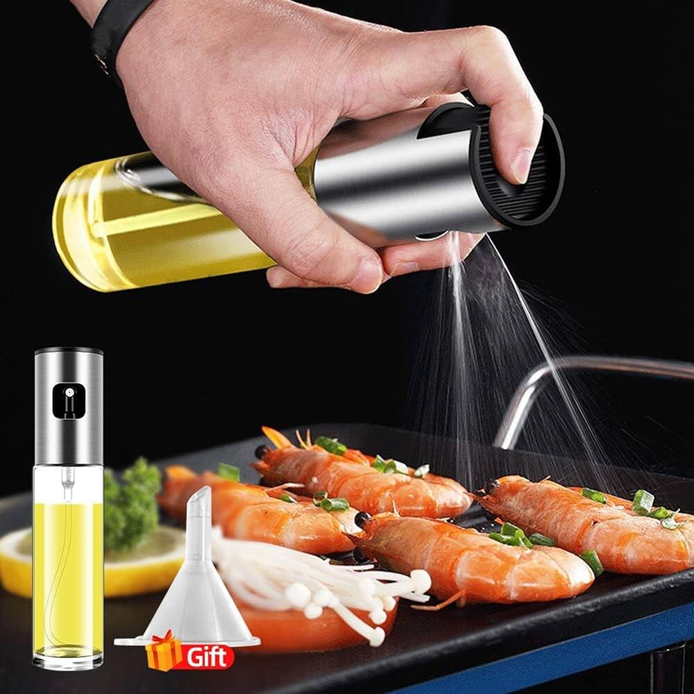 Left. Schertz - Olive Oil Sprayer Mini Bottle – Portable Oil Mister for Air Fryer, BBQ, Salad & Baking (1 Pack).