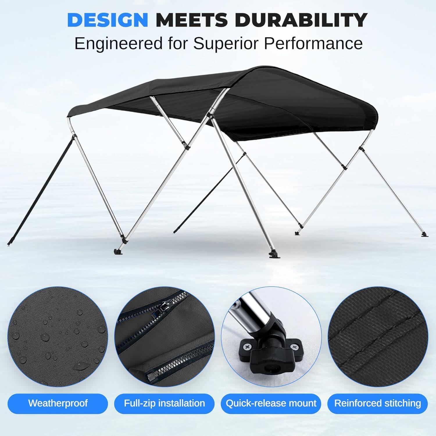 DESIGN MEETS DURABILITY  
Engineered for Superior Performance

- Weatherproof
- Full-zip installation
- Quick-release mount
- Reinforced stitching