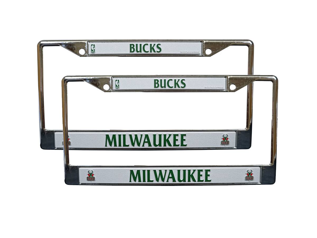 Milwaukee Bucks Chrome Metal License Plate Frame - Set of 2 Frames