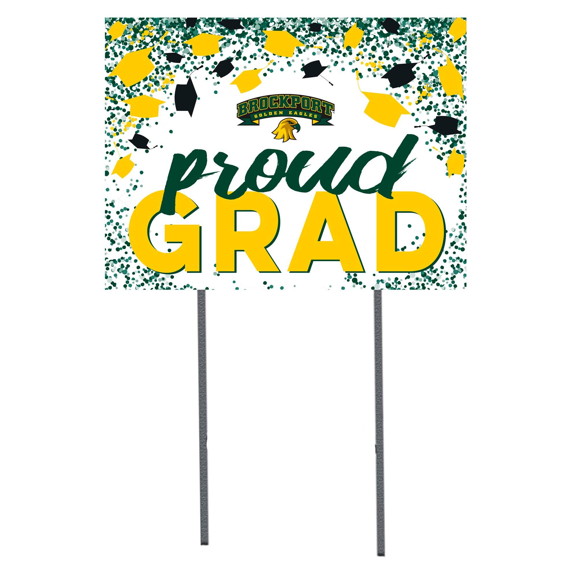 SUNY Brockport Golden Eagles 18" x 24" Proud Grad Yard Sign