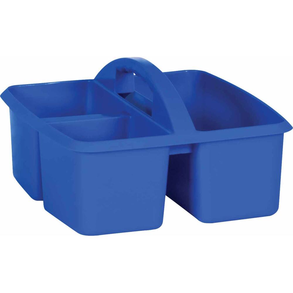 Front. Teacher Created Resources - Teacher Created Resources Blue Plastic Storage Caddy.
