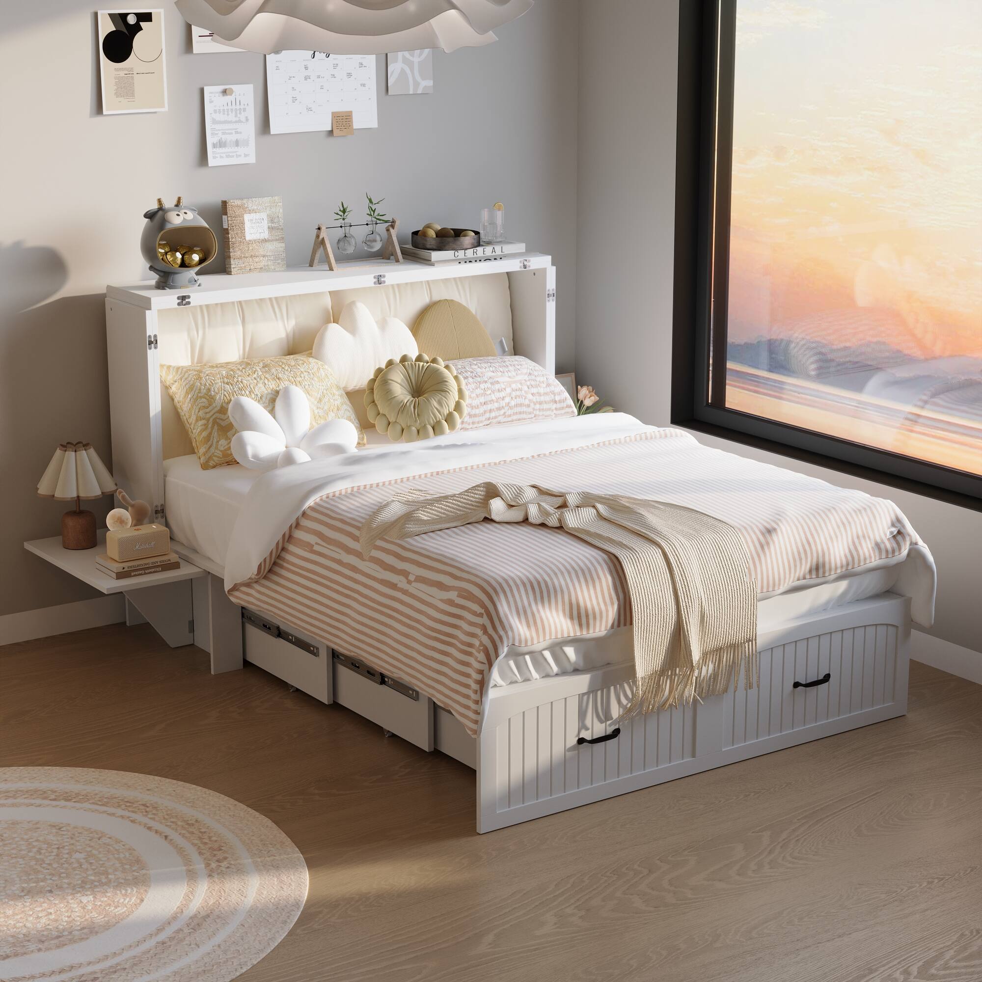 Alt View 7. Famapy - Famapy Multifunctional Murphy Bed: Space - Saving Transformer - White.