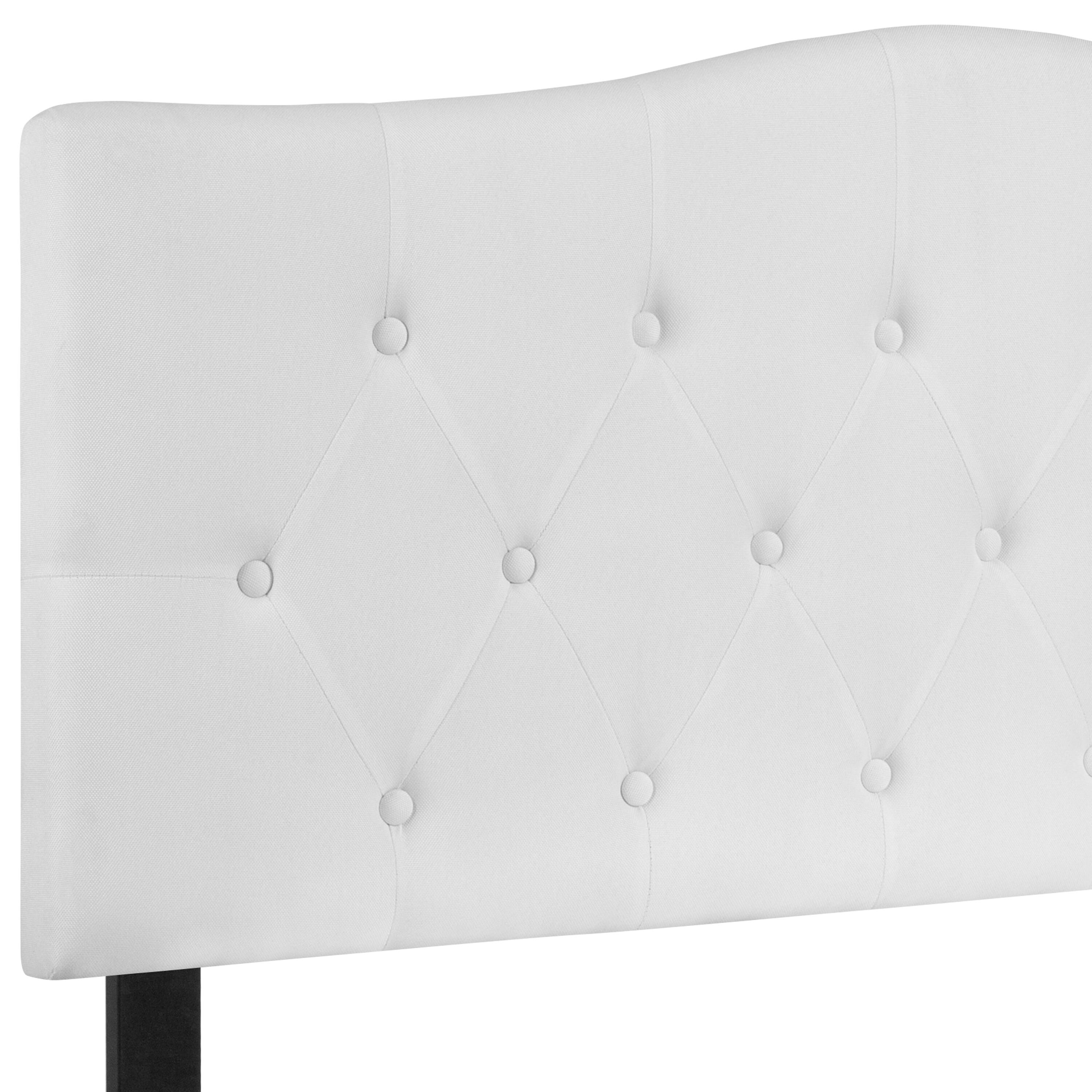 Alt View 8. Emma + Oliver - Arched Button Tufted Upholstered Headboard - White.