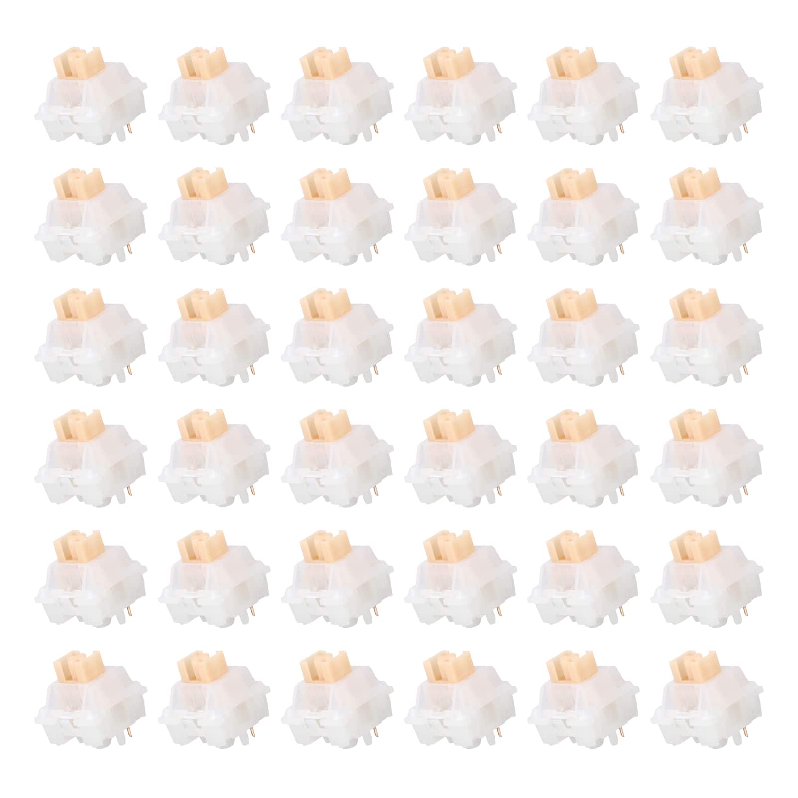 Unique Bargains - 36pcs Keyboard Switches (3-Pin 45gf) Dustproof Pre-Lubed Tactile Linear Switch Replacement for MX Mechanical Keyboard - Yellow