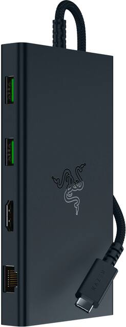 Razer - USB C Dock Station with 11 Ports for Windows 10 or later (PC with USB‑C); macOS 10.13 or later (Mac) - Black