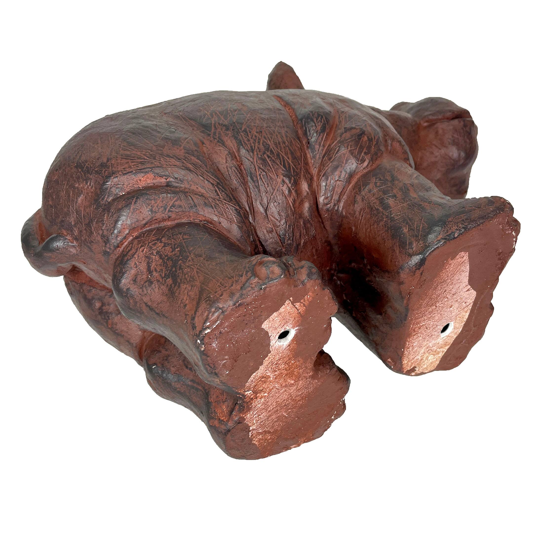 Alt View 9. Zeckos - Brown 17" Hippo MGO Planter, Durable Weatherproof Magnesium - Indoor/Outdoor - Brown.
