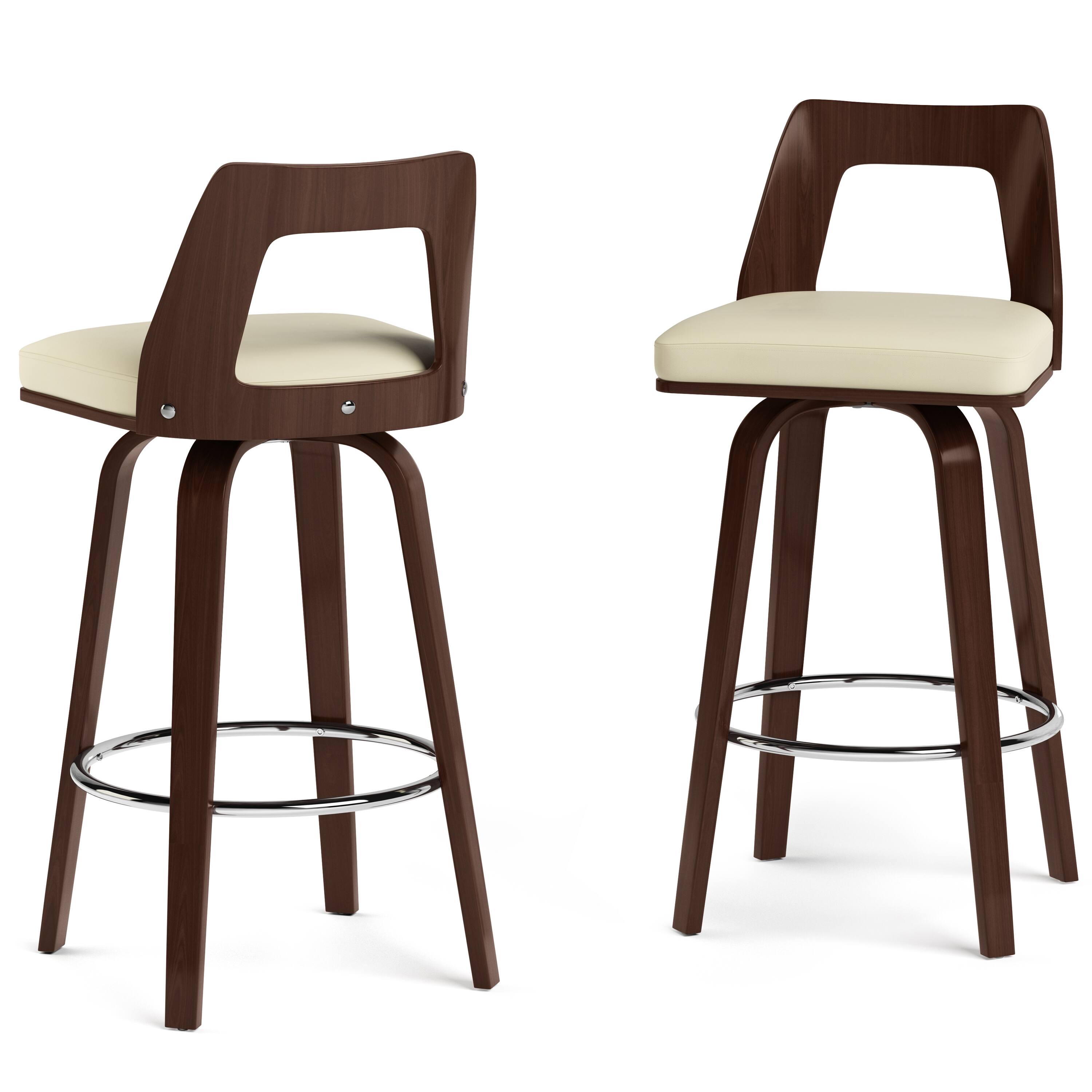 Simpli Home - Ellison Bentwood Bar Stool (Set of 2) - Cream - Front_Zoom