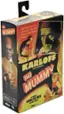 The text on the image reads: "P BOMAN | WARIINS W NGHO Caete HANFD    DEL 1 ALIVE! THE BURIED LIFE TO MUMMY BROUGHT YEARS AGAIN-3721 LATER! NSCA KARLOFF THE UNCANNY MUMMY THE TIMATE TE UNIVERSAL UL TH BEY MONSTERS NECA ARDATH ACTION FIGURE RELEASE REEL A Neca TAYS."