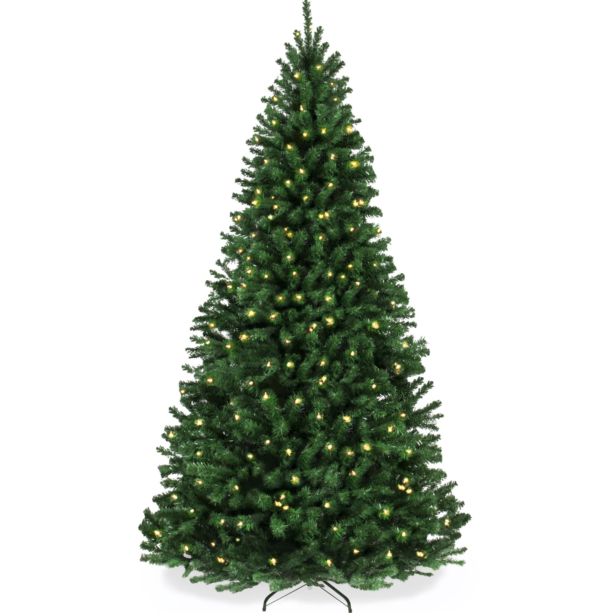 Front. Best Choice Products - Best Choice Products Artificial Christmas Tree, 7.5ft Premium Pre-Lit Spruce Design, Dense Branches - Green Spruce - Green Spruce.