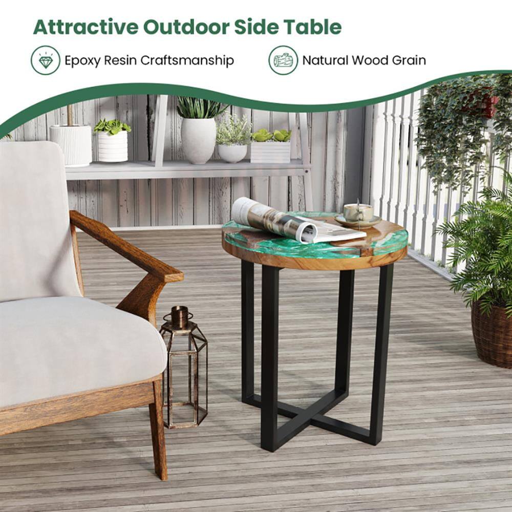 Attractive Outdoor Side Table

- Epoxy Resin Craftsmanship
- Natural Wood Grain