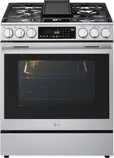 LG - 6.3 Cu. Ft. Slide-In Gas True Convection Smart Range with EasyClean, Air Fry and UltraHeat 22K Dual Burner - Stainless Steel