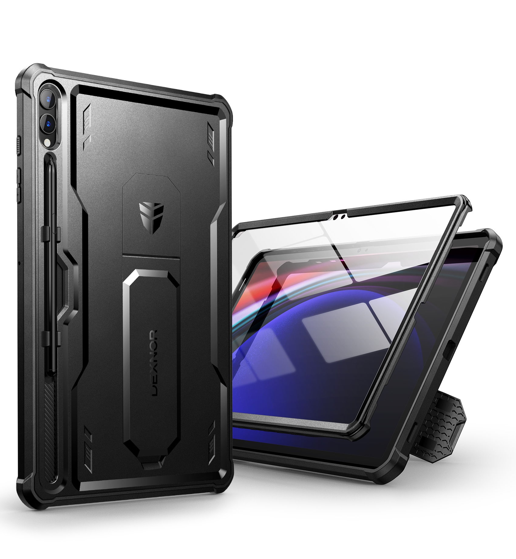 dexnor - Case for Samsung Galaxy Tab S10 Plus (2024) / Galaxy Tab S9 Plus (2023) 12.4 Inch - Black