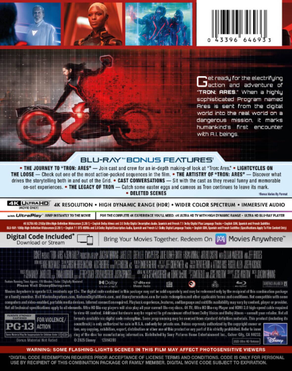 Alt View 1. Tron: Ares   - 4K Blu-Ray.