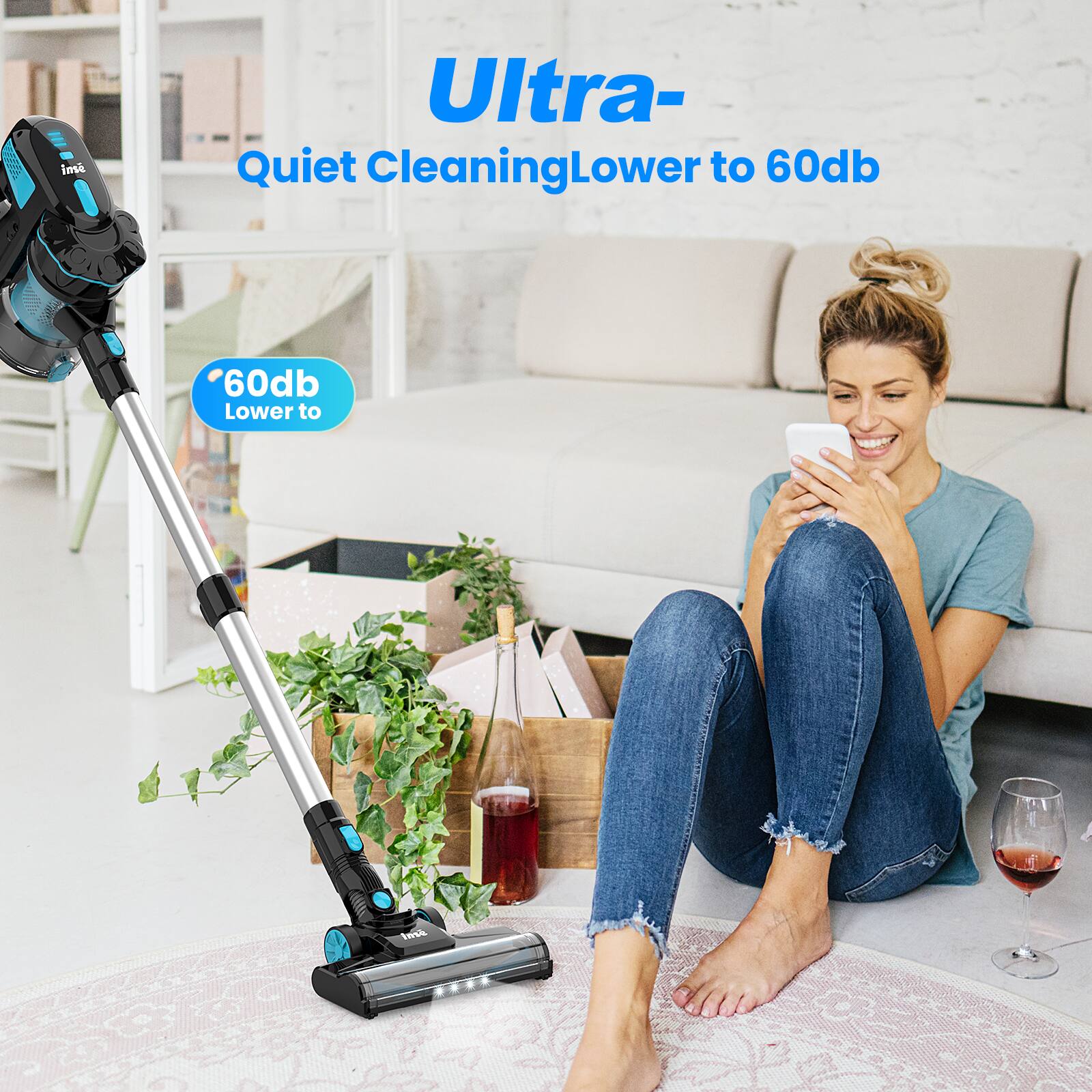 Ultra-Quiet Cleaning  
Lower to 60db  

60db  
Lower to