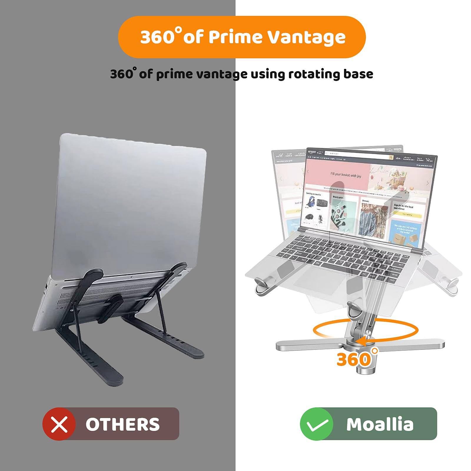 360° of Prime Vantage  
360° of prime vantage using rotating base  

OTHERS  
Moallia