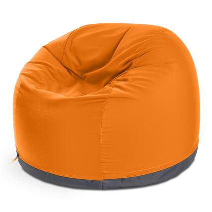 Front. Jaxx - Jaxx Palmetto Large Round Outdoor Bean Bag Club Chair - Sunbrella Tangerine - Tangerine.