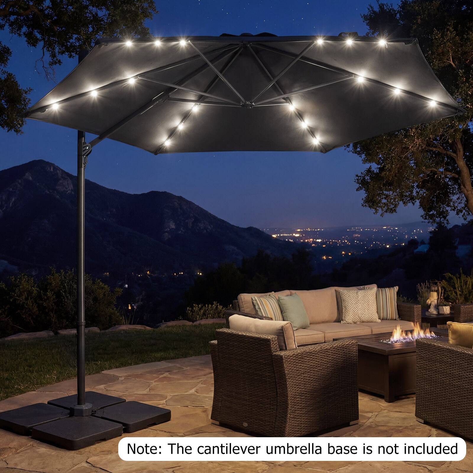 Note: The cantilever umbrella base is not included