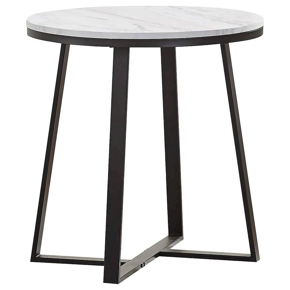 Back. Coaster Co. of America - Hugo 2-piece Coffee and End Table Set White Faux Marble - White Faux Marble.