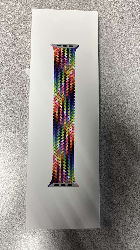 Front. Apple - Apple Watch Band BRAIDED SOLO LOOP 45MM WATCH BAND PRIDE EDITION MX473AM/A SZ 10 - Multicolor.