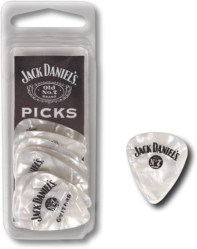 Front Standard. Peavey - Jack Daniels Thin Celluloid Guitar Picks (12-Pack) - White Pearl.