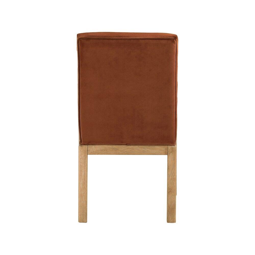 Alt View 3. Meridian Furniture - Evelyn Cognac Velvet Dining Chair - Brown.