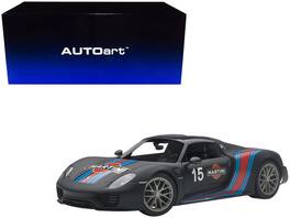 Porsche 918 Spyder Weissach Package Livery #15 1/18 Model Car by Autoart - Black/ Martini