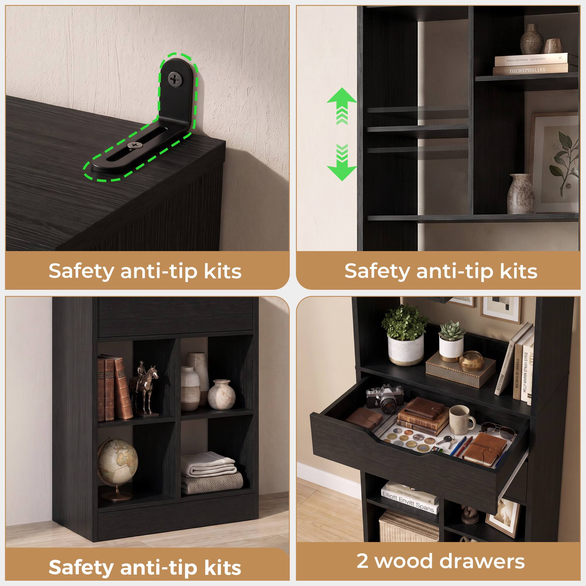 EMONEPIBALLES

Safety anti-tip kits

Safety anti-tip kits

Safety anti-tip kits

2 wood drawers