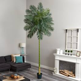 BreeBe - 10’ Golden Cane Artificial Palm Tree - Green