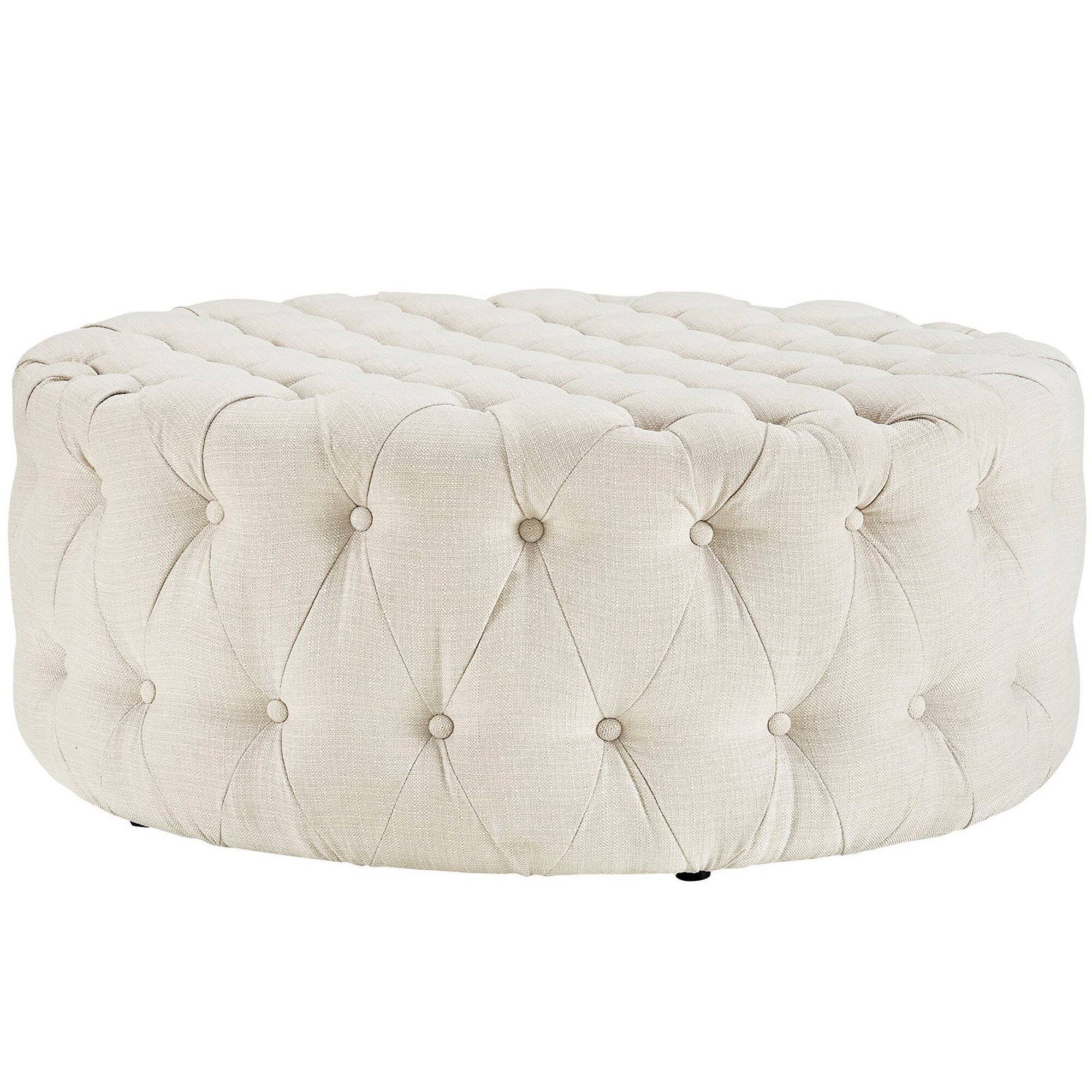 Back. Modway - Amour Upholstered Fabric Ottoman by Modway - EEI-2225-BEI.