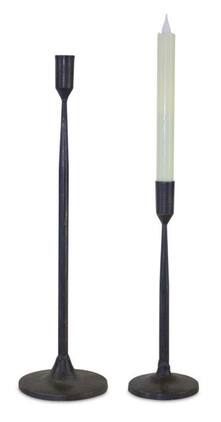 BreeBe - Metal Taper Candle Holder (Set of 2) - Black