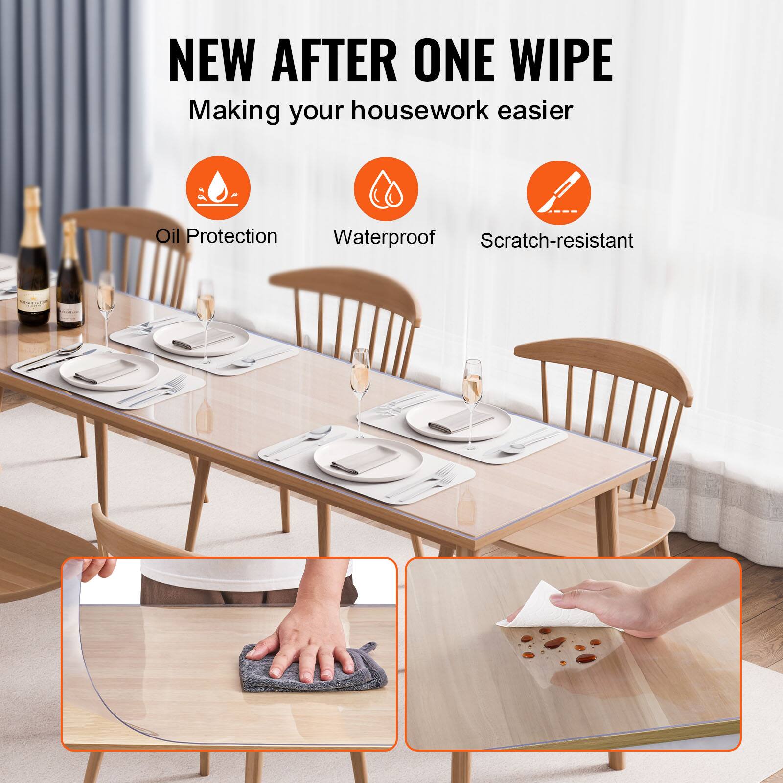 NEW AFTER ONE WIPE  
Making your housework easier  

- Oil Protection  
- Waterproof  
- Scratch-resistant