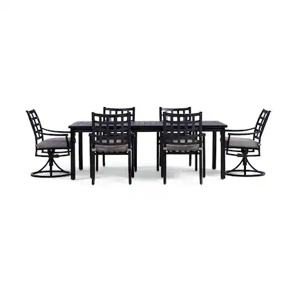 Front. Yardbird® - Lily 7 Piece Rectangular Outdoor Dining Set - Shale.
