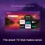 The text on the image reads: "Roku Plus Series 4K QLED TVs Roku TV 3:25 pm so Items Home What to Watch + Featured Free Cable BOX Game Console Live TV Live TV Sports Search Streaming Store NETFLIX Disney+ tv Settings peacock Roku hulu Channel The smart TV that makes sense."
