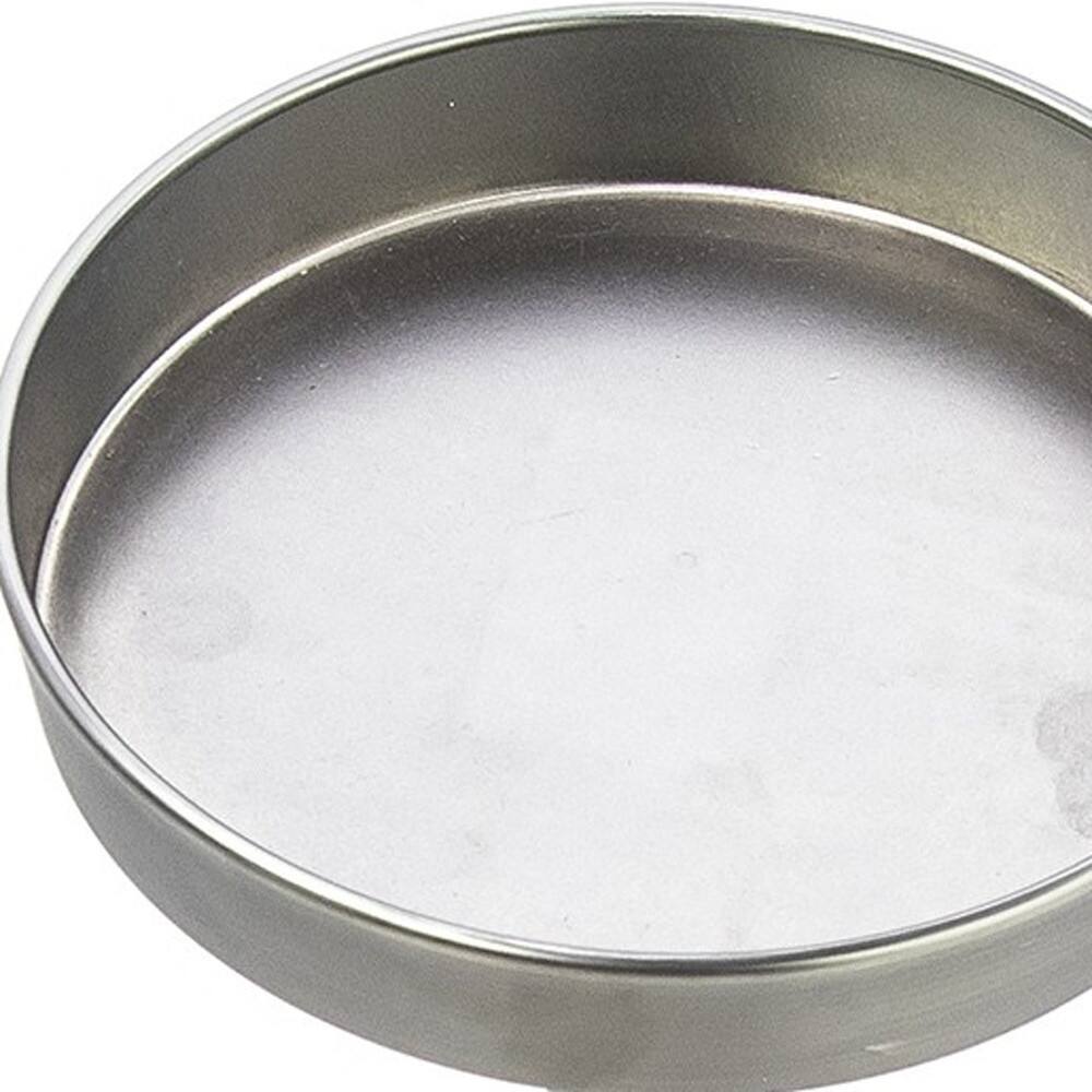 Left. Hivvago - Hivvago Brushed Finish Drink Size Accent Table - Silver.