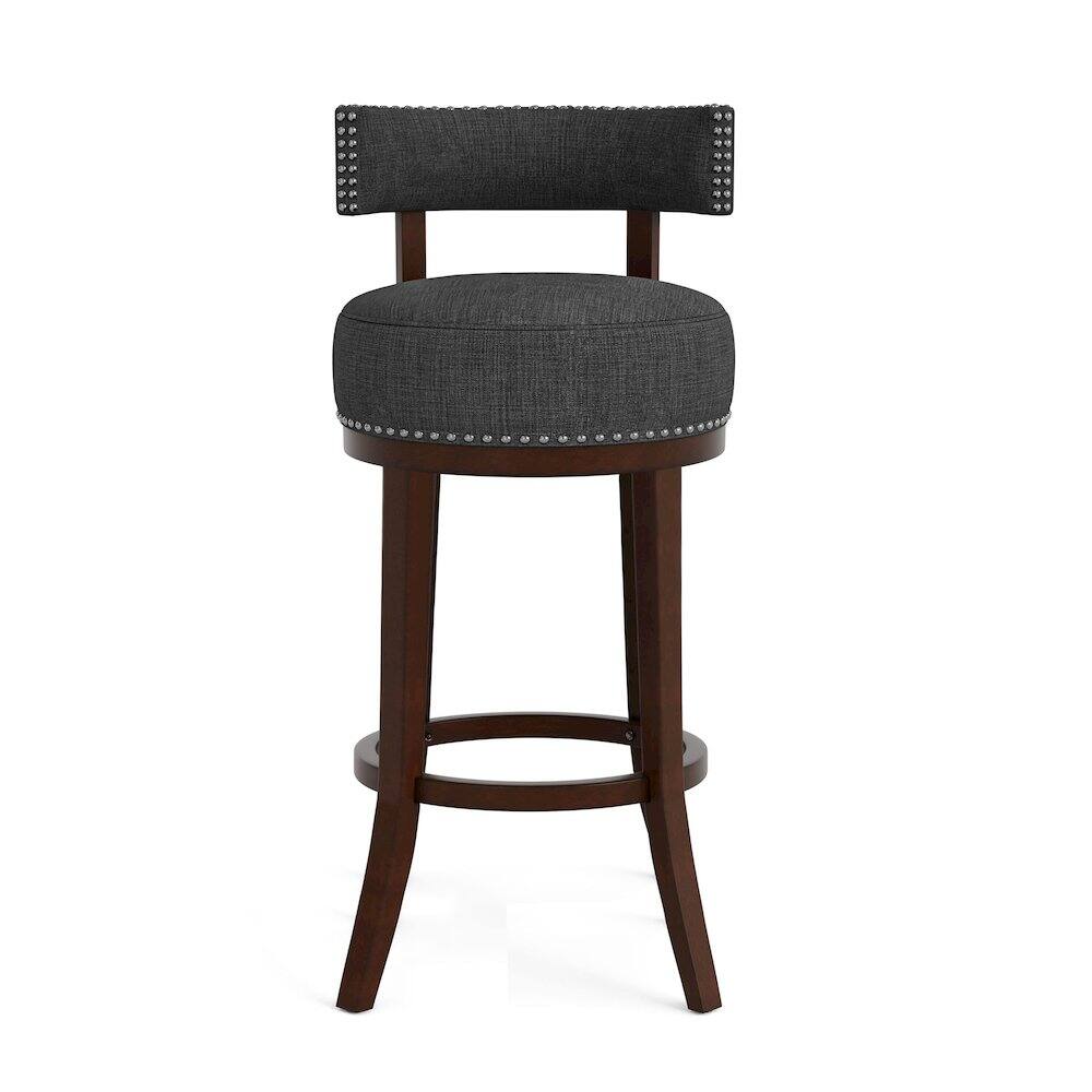 Furniture of America - Kalin Fabric Swivel Bar Stool (Set of 2) - Gray