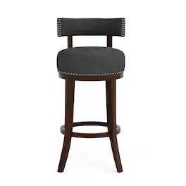 Furniture of America - Kalin Fabric Swivel Bar Stool (Set of 2) - Gray