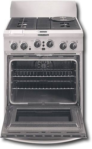 Front Standard. KitchenAid - Architect 30" Self-Cleaning Freestanding Dual Fuel Range - Stainless-Steel.