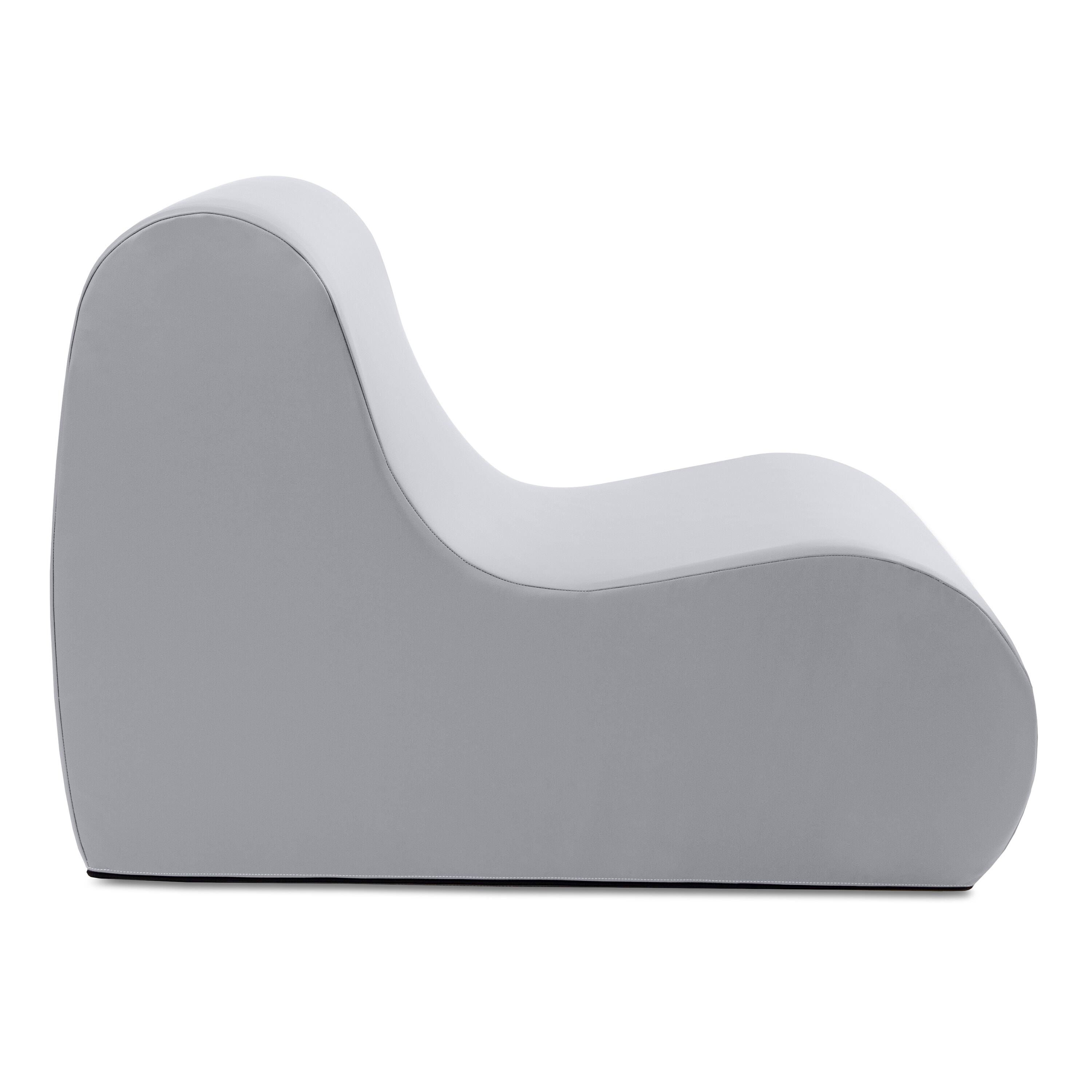 Angle. Jaxx - Jaxx Midtown Large Classroom Soft Foam Chair - Premium Vinyl Cover, Submarine Grey - Submarine Grey.