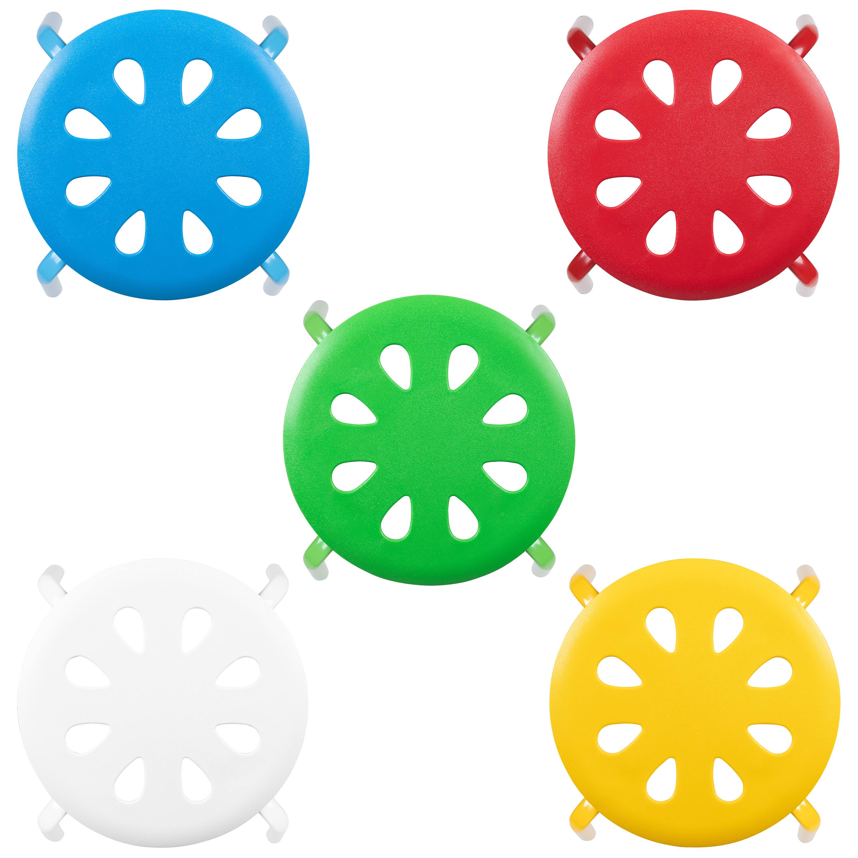 Alt View 5. Emma + Oliver - Plastic Nesting Stack Stools - School/Office/Home, 17.5"Height (5 Pack) - Assorted.