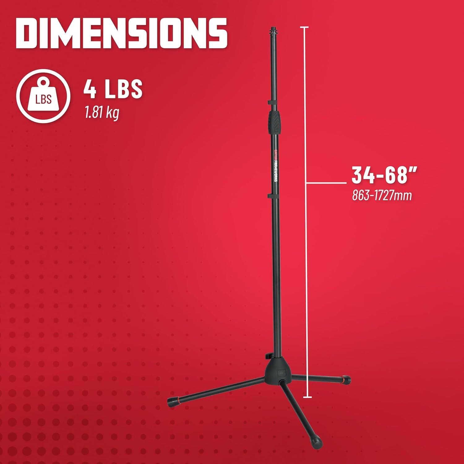 DIMENSIONS  
4 LBS  
1.81 kg  
34-68"  
863-1727mm