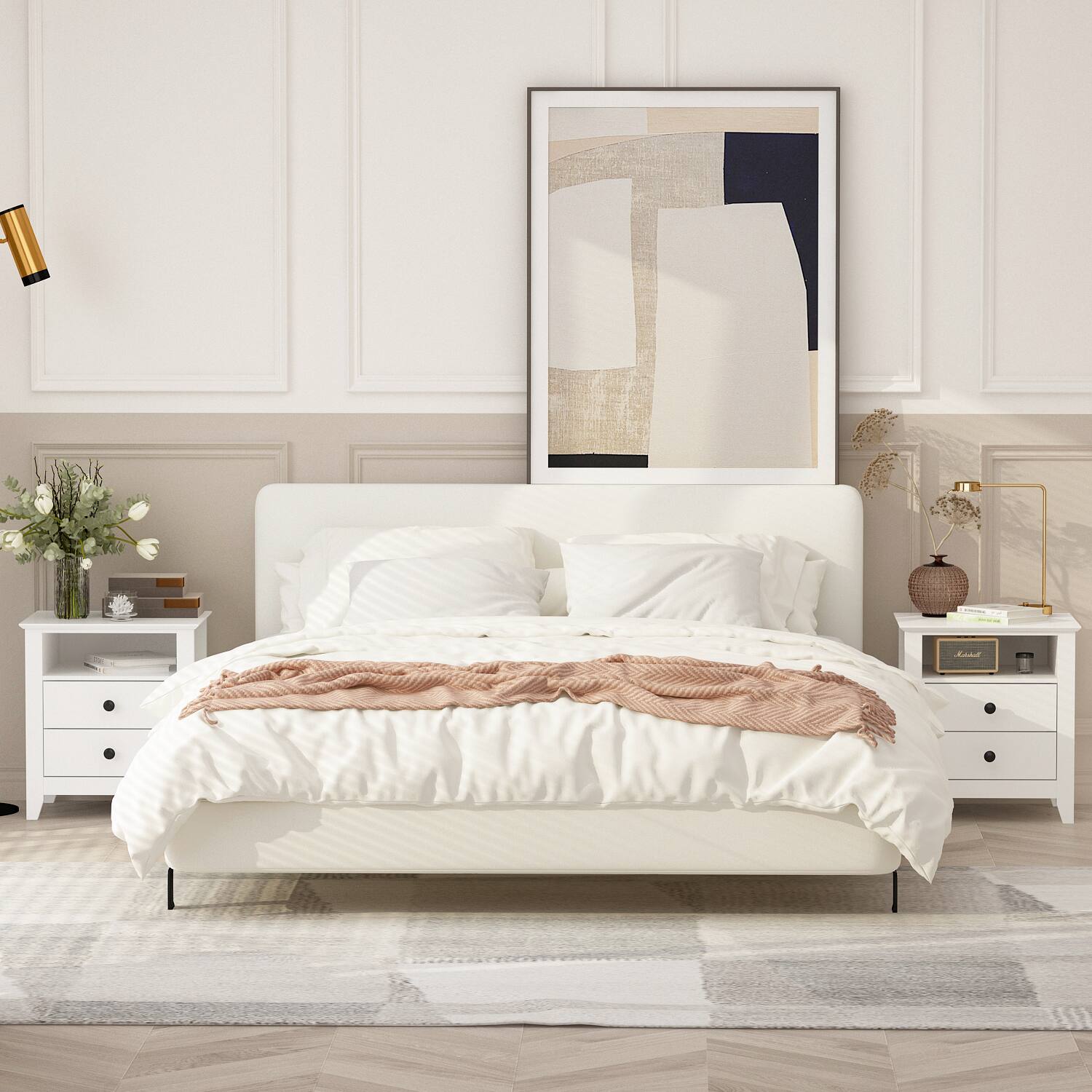 Alt View 6. FUFU & GAGA - FUFU&GAGA 2 - Drawer Nightstand: Minimalist Storage for Modern Homes - White.