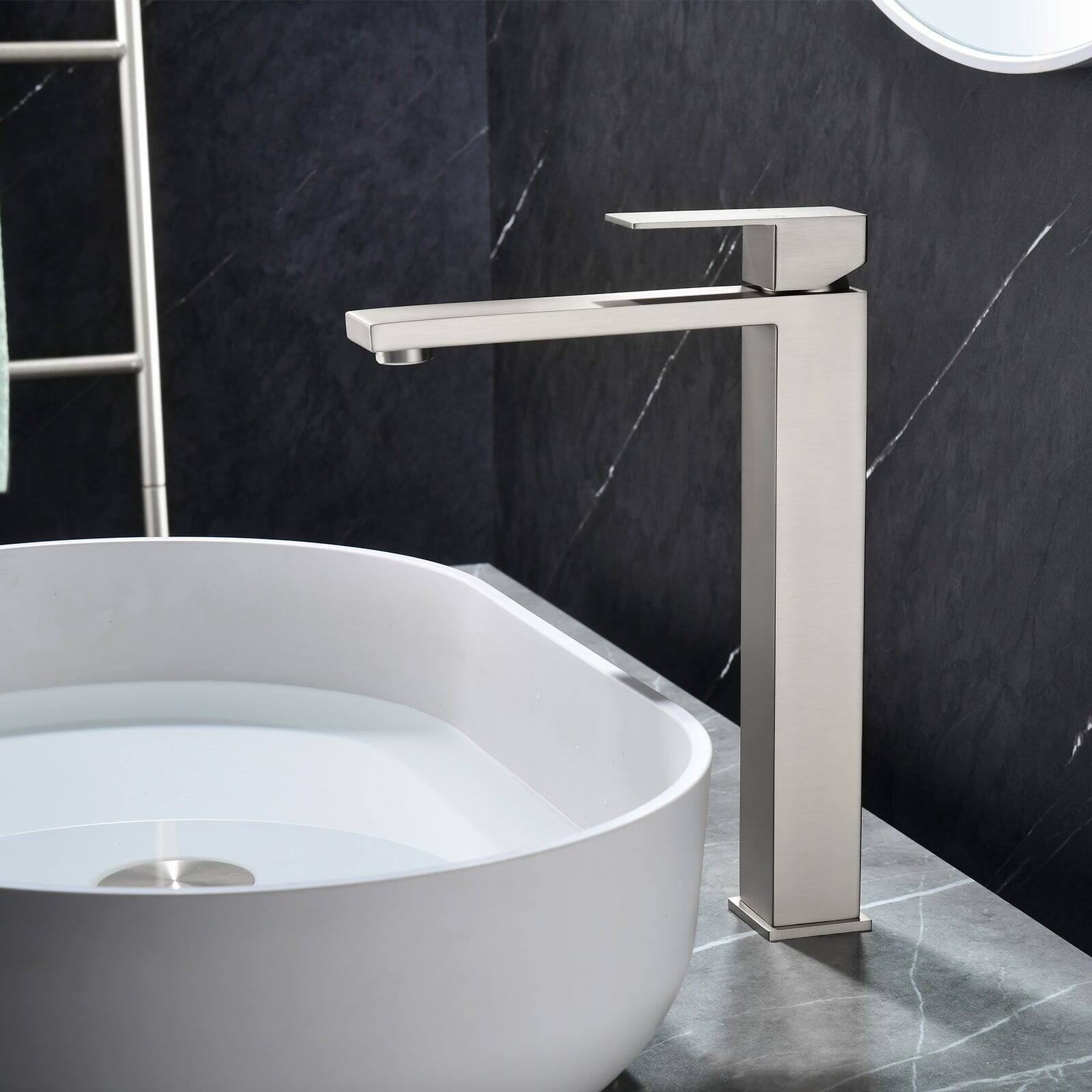 Alt View 3. Boyel Living - Brushed Faucet SUS304 Aerator Spout cUPC Cartridge 60cm Supply Line Pop Up Drain - Brushed Nickel.