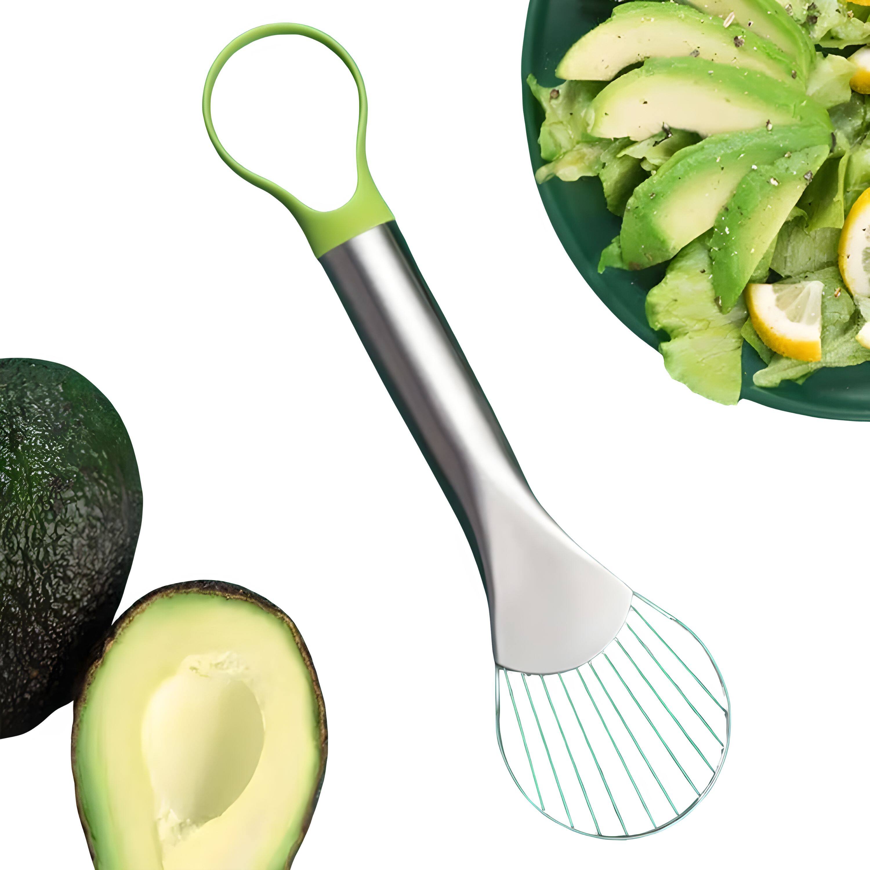 Angle. Kitcheniva - 2-in-1 Stainless Steel Avocado Dragon Fruit Slicer and Pit Remover.