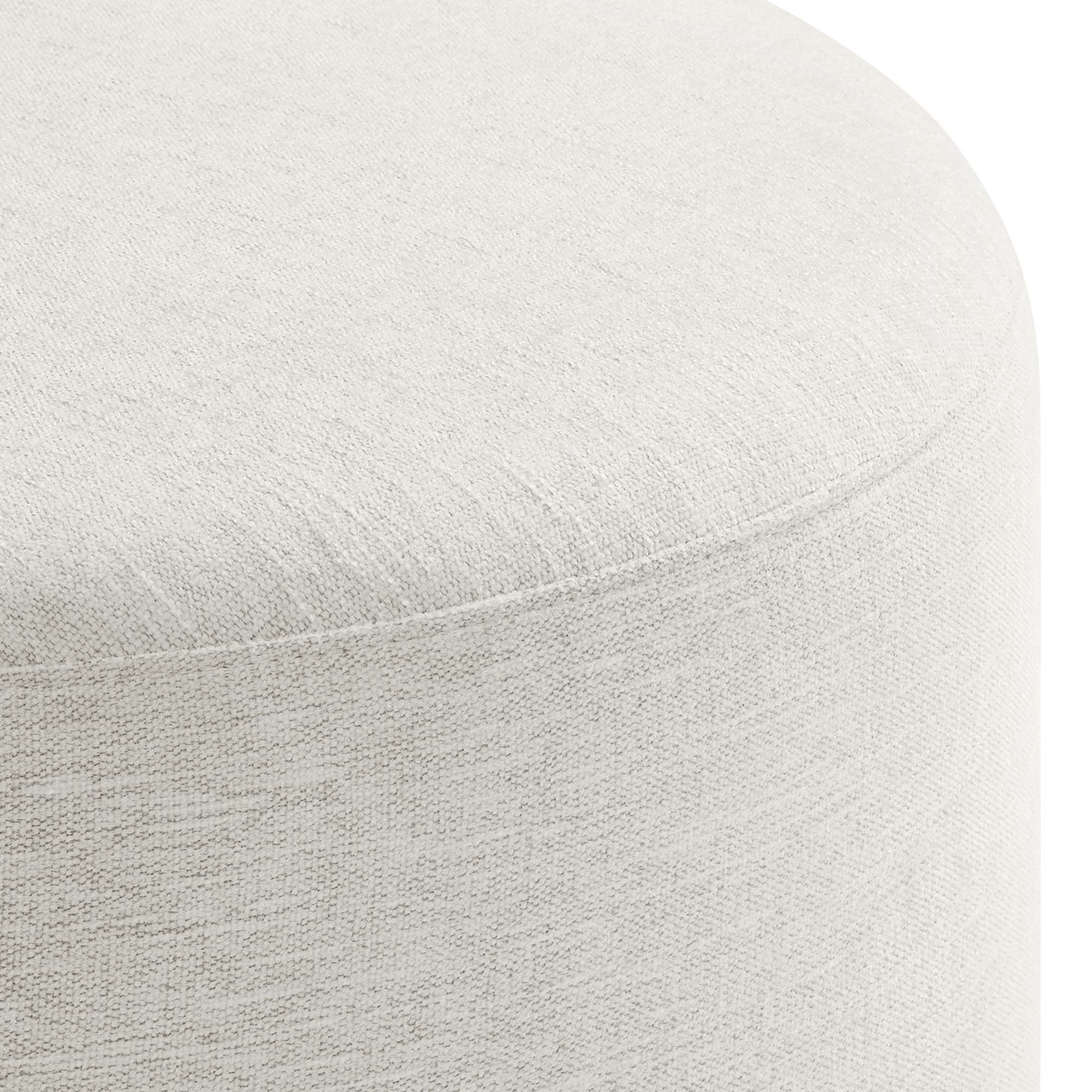 Alt View 4. Modway - Callum Large 23" Round Woven Heathered Fabric Upholstered Ottoman by Modway - Heathered Weave Ivory.