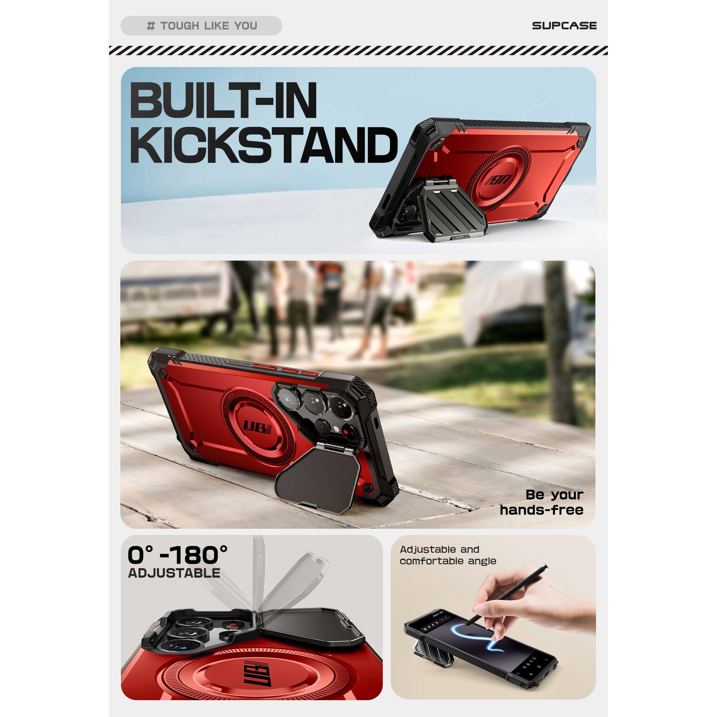 # TOUGH LIKE YOU

SUPCASE

BUILT-IN KICKSTAND

Be your hands-free

0° - 180° ADJUSTABLE

Adjustable and comfortable angle