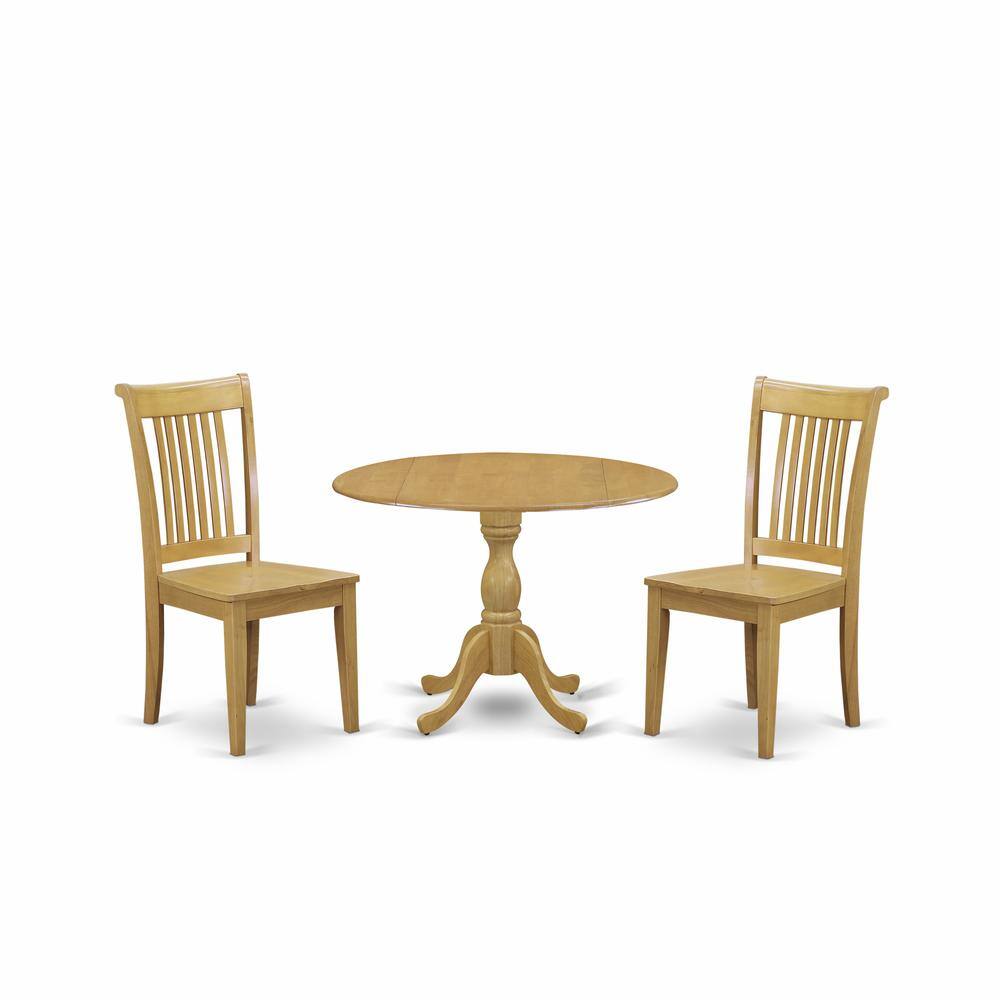 Left. East West Furniture - East West Furniture DMPO3-OAK-W 3 Piece Modern Dining Room Table Set - Oak Dining Room Table and 2 Oak Wooden Dining - Oak.